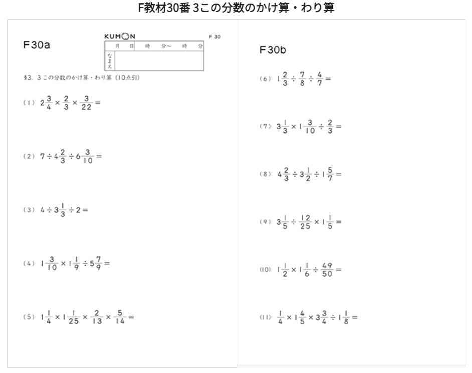 中学生から始めた公文の算数F教材